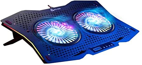 Klim Halo + Laptop Kühler mit RGB Beleuchtung + 11 - 17 + Gaming Laptop Lüfter Pad für den Schreibtisch + USB Notebook Kühler + sehr stabil und leise + Kompatibel mit Mac und PS4 - NEU