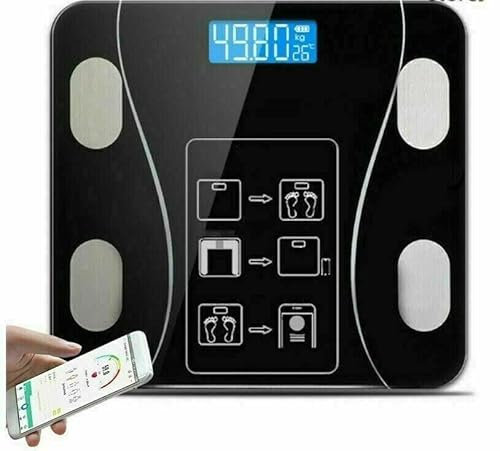 Bilancia Smart Pesapersone Bluetooth Digitale Elettronica Vetro Applicazione Max 180 KG