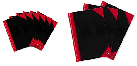 Bantex Notizbuch A4 kariert, 96 Blatt, 70 g/m², schwarz, 6 Stück & Notizbuch A5, kariert, 96 Blatt, 70 g/m², Hardcover, schwarz, 3 Stück