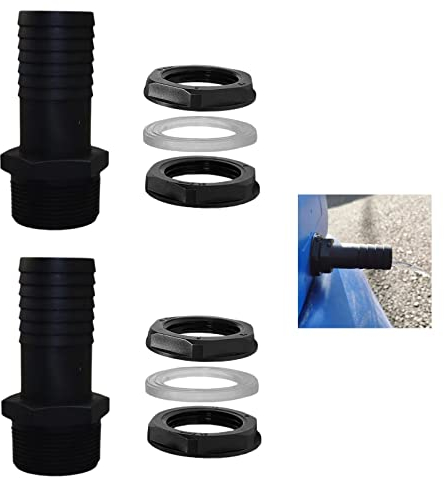 EKKJNQ 2PCS 1.5 Öffnung auf 38mm Schlauch Regenfass Anschluss PVC Düse; geeignet für Regensammler, Regentonnen, Regenwassernutzung