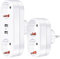 2 Piezas Ladron Enchufe Multiple, 4 en 1 Enchufe USB Pared y Enchufe Doble, 250V/16A 4000W Adaptador Portátil para Oficina Viaje Casa