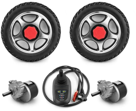 Silla de ruedas eléctrica plegable liviana de 12 pulgadas Kit de conversión de motor de silla de ruedas eléctrica de 24 V 700 W (solid wheel kit with Joystick Max 4kph)