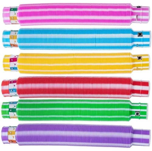 PRECORN Lot de tubes pop à LED - Décoration de fête colorée avec bracelets lumineux pour anniversaire d'enfant et plus encore - Jouet sensoriel pour tout-petits - 6 couleurs