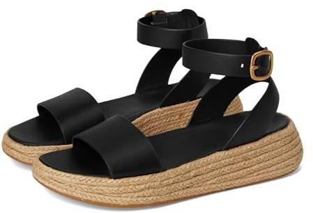 Fitflop Sandali Espadrillas Flatform, Nero, 38 EU