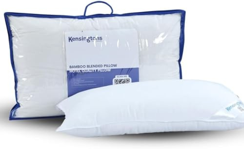 Bamboo Blended Hotel Quality Luxury Pillows for Neck And Shoulder Pain, Soft Hypoallergenic Dust Mite Resistant Bed Pillow, for Side/Back/Stomach Sleeper 48 x 74cm