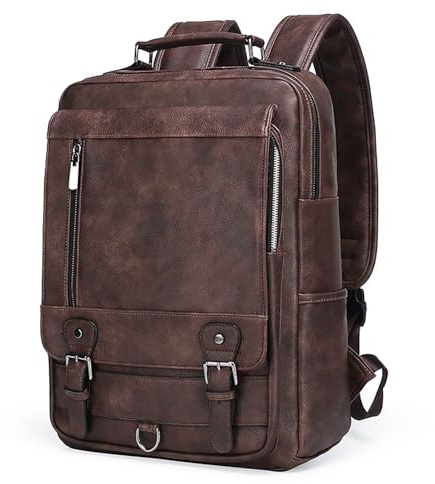 XINYASEE Europa och USA retro läderryggsäck för män, ny stor kapacitet herraxelväska. Mode affärsresor datorryggsäck, unisex student