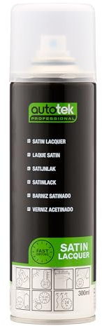 AutoTek Professional Tough & Durable Satin Finish Lacquer for Car Spray Paint - Satin Lacquer, 300 ml