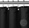 SWOYYU Duschvorhang Waschbar Textil Polyester Stoff Bad Vorhang mit 12 Duschvorhangringe Wasserdicht für Dusche und Badewanne 180 x 200 cm Waffel Schwarz