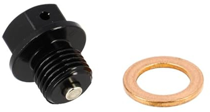cyclingcolors 1x Tappo di scarico vite magnetico con rondella rame ideale per ciclomotore scooter moto auto quad coppa dell'olio motore, M12x1.25 10mm