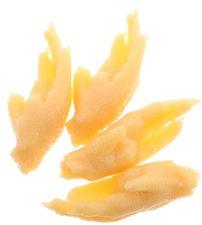 Hohopeti Realistic Chicken Feet Fake Food Model 4pcs Set for Boys and Girls Pretend Kitchen and Restaurant Display Lifelike Artificial Chicken Feet Food Prop for Photography and Dog Treats