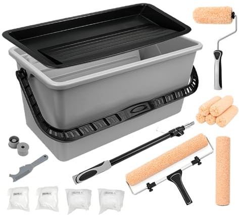 WUDLEP 18 Inch Paint Roller Kit, Large Paint Roller Tray & Bucket, Paint Kit for Large Scale Home Renovation & Professional Painting Projects