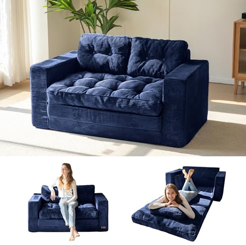 MAXYOYO Sofá Cama Convertible, Colchón Plegable para Adultos, Sofá Cama Convertible con 2 Almohadas, Colchón de Invitados de 140 x 210 x 15 cm, Sofá para Sala de Estar y Dormitorio