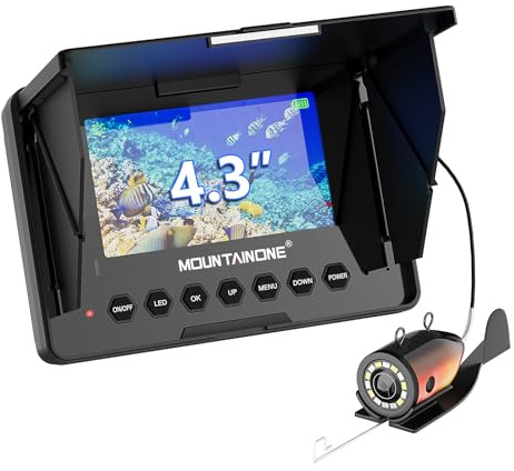Fishfinder con Monitor 4.3 IPS, Telecamera Subacquea per Pesca con Batteria 8500mAh, HD 1200TVL Fotocamera Subacquea con Visione Notturna per Pesca su Ghiaccio, Lago e Mare (30M)