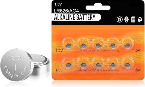 SR626SW Battery, 10 Pack 377 AG4 LR626 Watch Batteries, 1.5V Alkaline Button Cell Battery