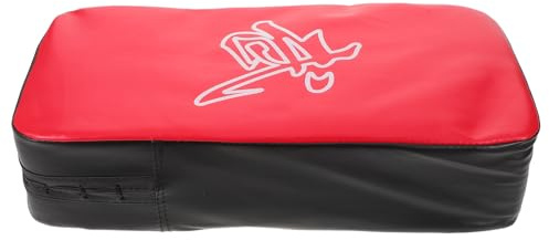 GLEAVI Coussin de Frappe Épais Rouge pour Kickboxing et Taekwondo Coussin D’Entraînement Polyvalent en PU et EVA Protection Pieds pour Arts Martiaux Adapté aux Garçon et Filles et