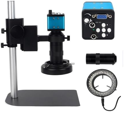 microscopio Microscopio industriale con base in metallo, set di microscopi digitali 1080P 48MP/38MP/13M HDMI, luce ad anello LED digitale