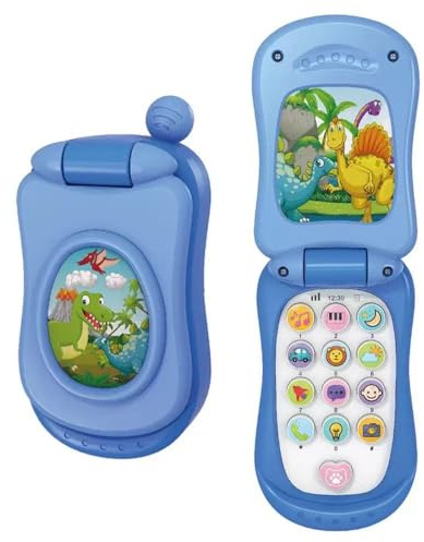 Flip Toy Phone Baby Mobile Phone for 1-3 Year Old Girls Boys Toddler Play Phone for Kids Age 2 3 4 Toy Phone Gifts for 1-6 Year Old Boys Girls Birthday Present Age 1 2 3 (BLUE)