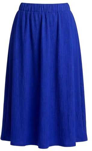 Van Der Rich ® - Falda de Verano Acampanada de Talle Alto en Tejido Estructurado Estilo Midi - Mujer