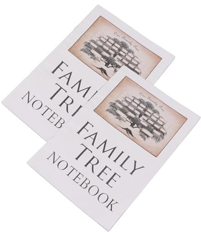 POENVFPO Family Tree Notebook Set 2st Dubbelsidig Organizer för Släktforskning Arbetsbok och Släkthistoria 20,8x14cm