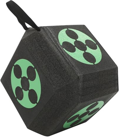 Bågskytte, träningsmål kub 23 cm, XPE-skummålblock med självläkning, bärbar 3D-skjuttarget med bärhandtag, för recurve och compoundbåge upp till 45 pund, inomhus och utomhus