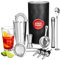 bar@drinkstuff 2 barman's barware kit Premium with Boston tin & Glass, Jigger Measure, Muddler, Twisted Mixing Spoon, Pourers, Hawthorne Strainer, Julep Conical Sieve