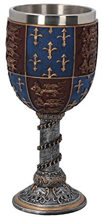 Nemesis Now C0702B4 Mittelalterlicher Kelch, 17,5 cm, Grau, Kunstharz mit Edelstahl-Einsatz