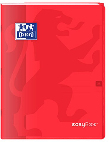 Oxford EasyBook anteckningsbok, A4, 96 sidor, 90 g, stora kaross 24 x 32 röd
