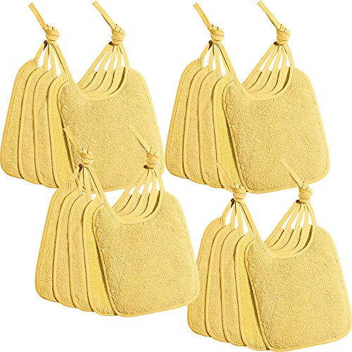 Erwin Müller Kinder-Lätzchen, Baby-Lätzchen 20er-Pack Frottier gelb Größe 30x24 cm - 100% Baumwolle, zum Binden (weitere Farben)