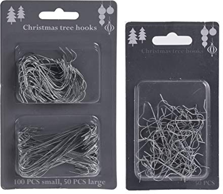 Spetebo Weihnachtsbaum Haken Silber - 200 Stück - Christbaum Kugel Aufhänger S-Haken - Weihnachtskugel Draht Schnellaufhänger