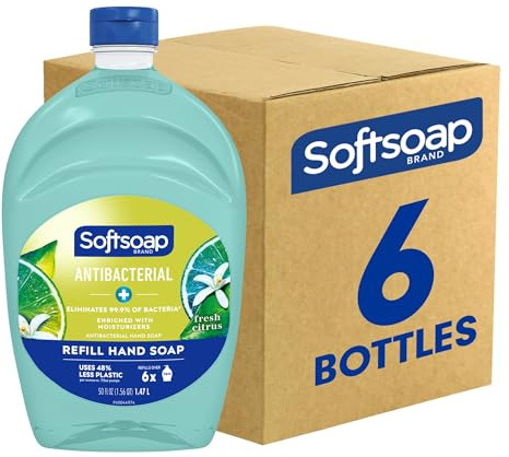 Softsoap Liquid Hand Soap Refill, Fresh Citrus, 50 Oz, Green, Carton Of 6 Refills