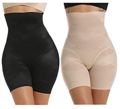SLIMBELLE Dam formande bodysuit, mage, formande, hög midja, formande kroppsbyxor, sömlösa, starkt formande formande formande kläder, midjeformare, formning, kalsonger, trosor, med ben, kroppsformare