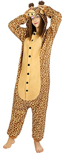 Funidelia | Disfraz de Jirafa Onesie para Hombre y Mujer Talla XL Animales, Desierto - Color: Marrón - Divertidos Disfraces y complementos para Carnaval y Halloween