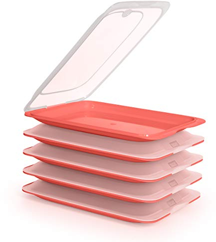 Hochwertige Aufschnitt-Boxen, Frischhaltedose für Aufschnitt Fresh System. Optimale Aufbewahrung im Kühlschrank, Maße 17 x 3.2 x 25.2 cm (4X Practic)