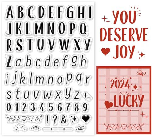 PandaHall Klare Stempel Für Buchstaben Alphabete AZ Transparente Stempel Zahlen Silikonstempel Gummistempel Für Urlaubskarten Erstellen von Journalen Fotoalben Journals Scrapbooking