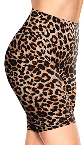 TNNZEET Cycling Shorts Women High Waisted Ladies Cycle Leggings for Gym Biker Running （BW,S-M）
