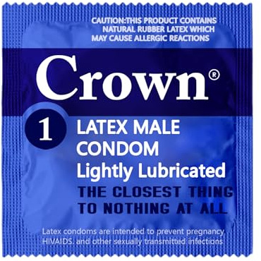 Crown Condoms — 500 Count — Lubricated Latex Condoms — 500 Count