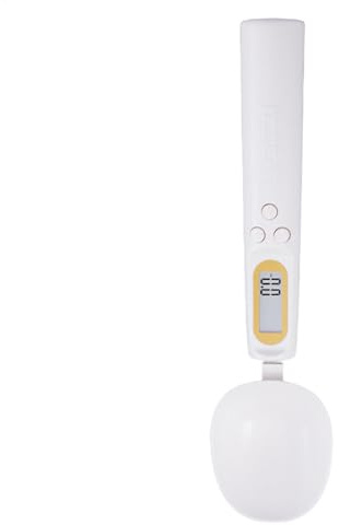 Ylnailky Báscula digital de cuchara medidora, báscula digital de cocina, ajustable de 1000 g/0,1 g, báscula de hornear de alta precisión con pantalla LCD para alimentos, café, porciones de leche, té,