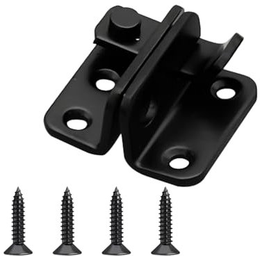 Ginddy Piccolo Serratura Porta Acciaio Inossidabile,Lucchetto con Lucchetto e Viti Chiavistello con Lucchetto Nero Chiusura Porta Scorrevole per Porte,Finestre,Armadi,Giardino(Aperto a Sinistra)