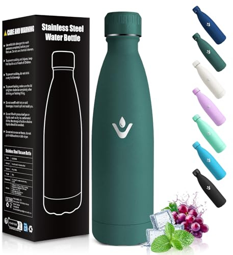 HoneyHolly Trinkflasche Edelstahl, 500ml BPA-frei, Thermosflasche, 18/8 Edelstahl, Wasserflasche Kinder, Doppelwandig Vakuumisoliert, Thermoskanne für Schule, Outdoor, Camping, Picknick