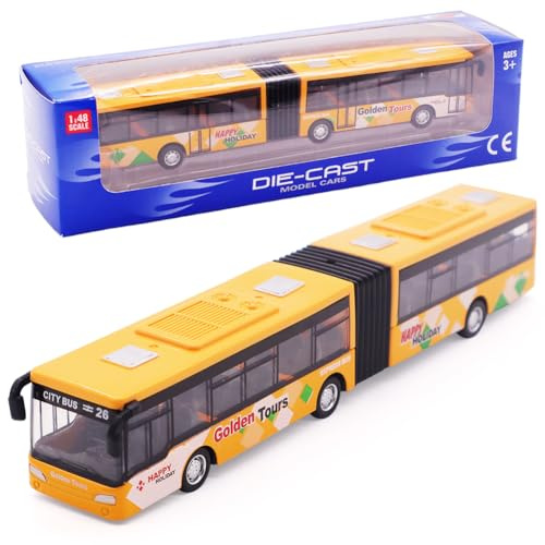 FCXVXCL Giocattoli per auto a forma di autobus con scatola, modello di autobus giocattolo inerzia, auto da tirare indietro, giocattolo per auto, giocattolo per bambini, regalo di compleanno