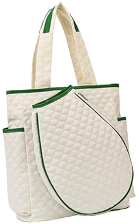 Fenteer Bolsa de Tenis Impermeable Mochila de Tenis Deportiva Bolso Tote Bolsa de Pádel con Compartimento para Raquetas Adecuado para Hombres y Mujeres para Actividade, Beige
