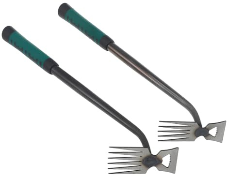 Hemobllo 2 piezas Herramienta Extractora de Malezas con Diseño Doble para Jardinería Agrícola y Ligera y Portátil Fabricada Resistente Fácil de Usar para Eliminación de Malezas Grietas y