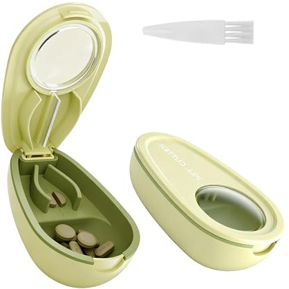 Pill Cutter Splitter for Small and Tiny Pills,1/2-1/4 Portable Medicine Cutter or Pill Storage Box (1 Pack)