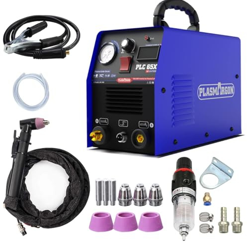 65A Plasma Cutter,230V HF IGBT Inverter Touch Arc Ignition Plasma Cutting Machine,LED Digital Display,16mm Clean Cut for Stainless Steel, Alloy, Mild Steel, DIY & Workshop