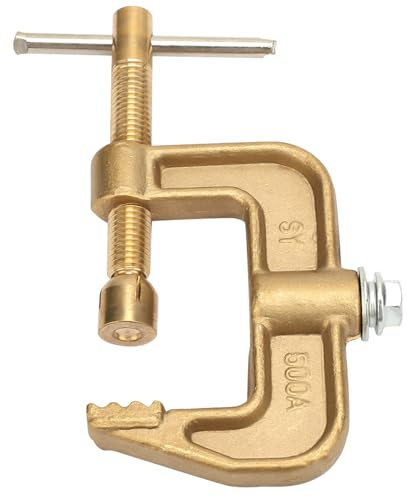 Tissting Pinza de tierra para soldar en forma de G, material de latón 500A, alta conductividad, uso en de argón, sumergido, resistencia y soldadura de espárragos, para as