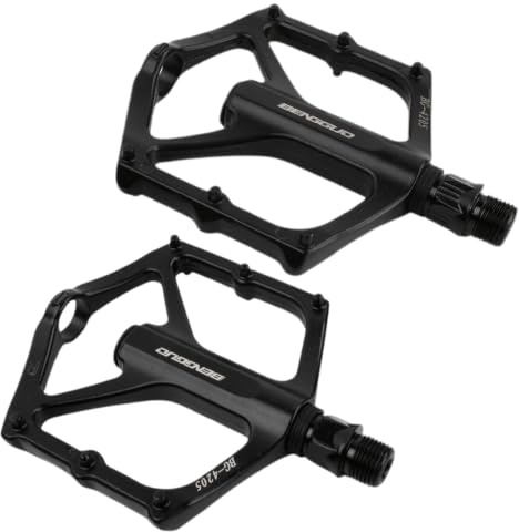 Pédales VTT et Vélo de Route Pédales Plates Antidérapantes 9/16 en Alliage d'Aluminium CNC avec Roulements Scellés pour VTT, BMX, Gravel, Légères Larges
