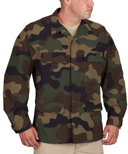 Propper Men's Uniform BDU Coat, Woodland, 60% Cotton, 40% Polyester, X-Large