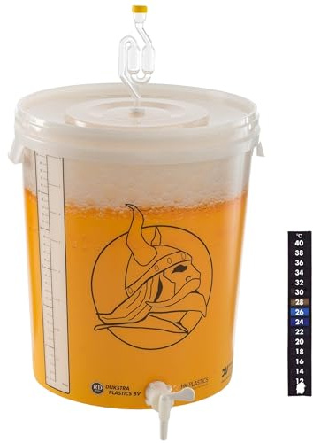 Beer & Wine - Fermentatore Supplementare da 32l - Fermentatore per Birra Artigianale con Tappo e Gorgogliatore - Kit per Birra Fatta in Casa