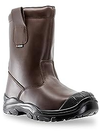 Lendeo Polar Brown S3 CI SRC Bottes de sécurité en cuir marron foncé avec doublure, marron, 50 EU