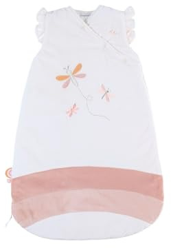 NOUKIE'S - Gigoteuse Hiver 0-6 Mois (70 cm) - Gigoteuse TOG 2 à 3,5 - Fermeture Zippée - Polyester/Coton - Blanc & Rose
